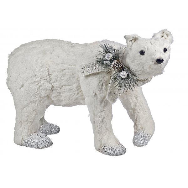 Χριστουγεννιάτικη Διακοσμητική Αρκούδα Λευκή (60cm)